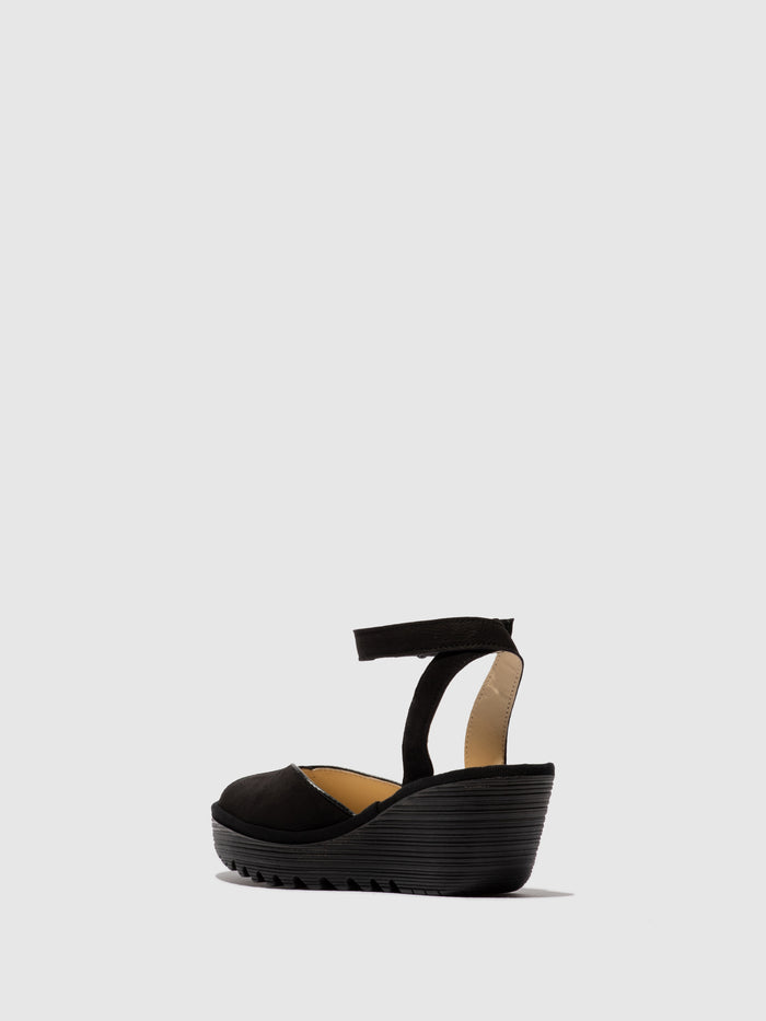 Flowfold Ankle Strap Sandals YAID552FLY BLACK