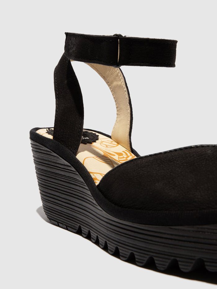 Flowfold Ankle Strap Sandals YAID552FLY BLACK