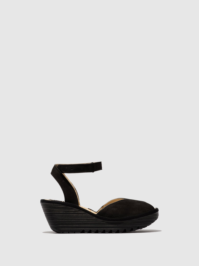 flowfold Ankle Strap Sandals YAID552FLY BLACK
