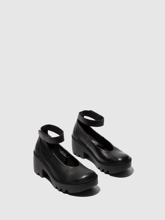 Flowfold Ankle Strap Shoes TIRY497FLY BLACK