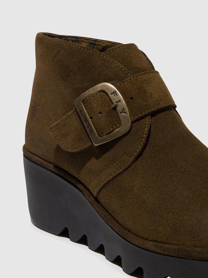 Flowfold Buckle Ankle Boots BIRT397FLY SLUDGE