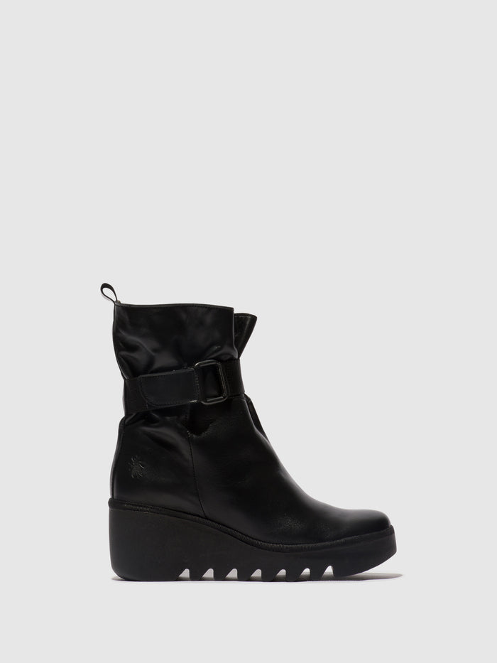 flowfold Buckle Ankle Boots BLIT453FLY BLACK