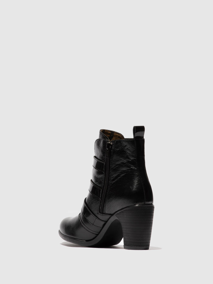 Flowfold Buckle Ankle Boots KLEA012FLY BLACK