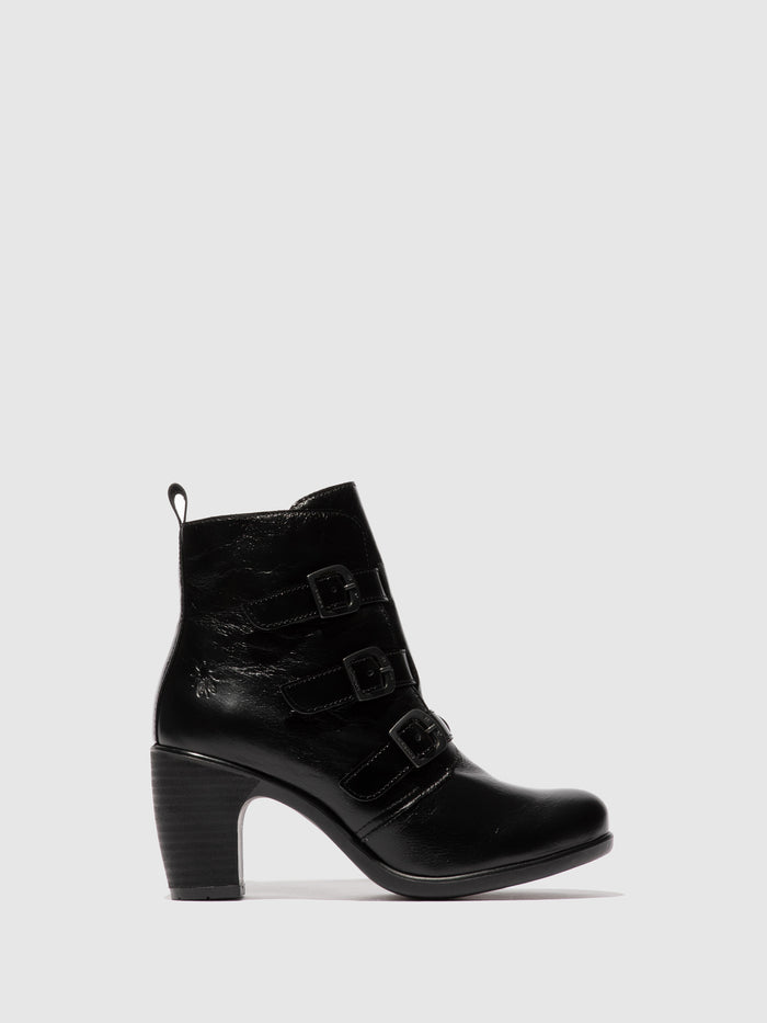 flowfold Buckle Ankle Boots KLEA012FLY BLACK
