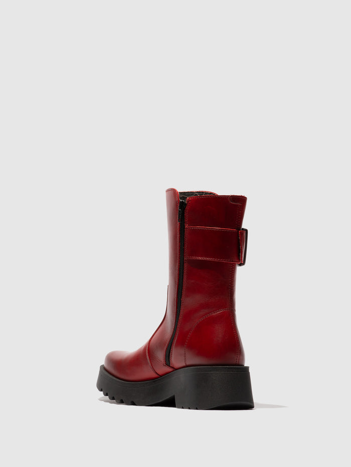Flowfold Buckle Ankle Boots MAZZ127FLY RED