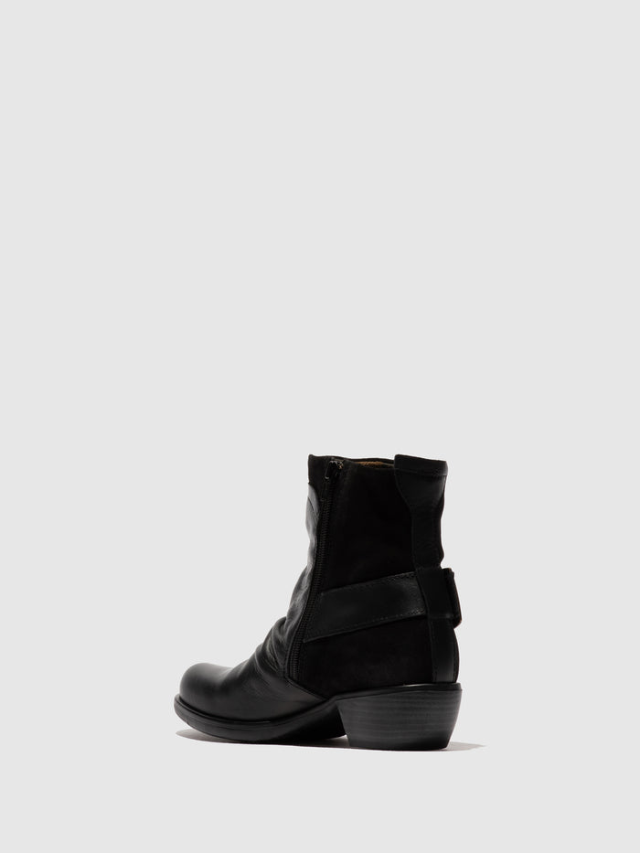 Flowfold Buckle Ankle Boots MEL BLACK