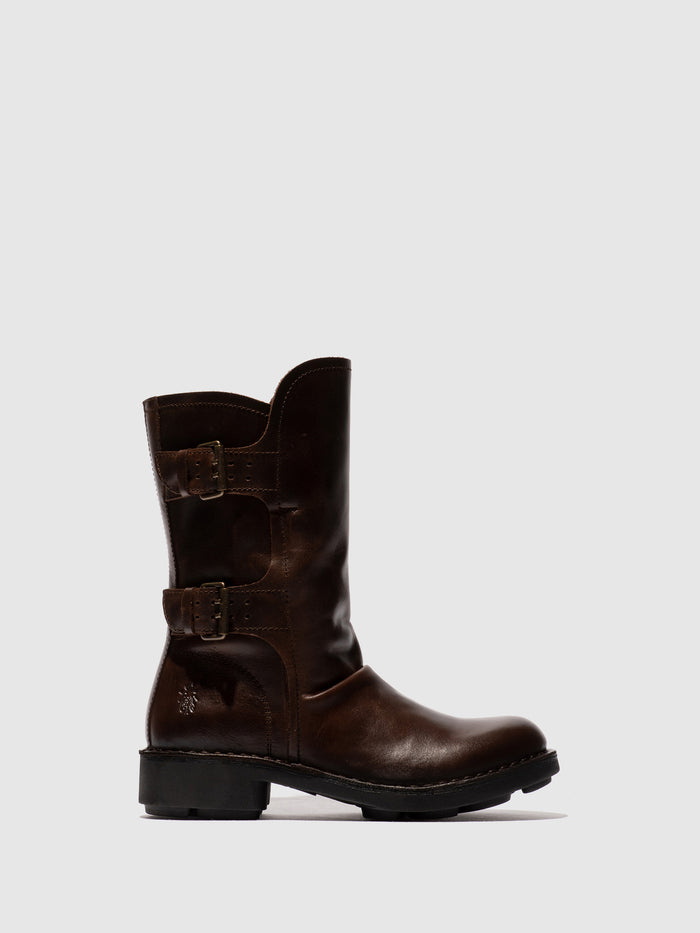 flowfold Buckle Ankle Boots NACH177FLY DK. BROWN