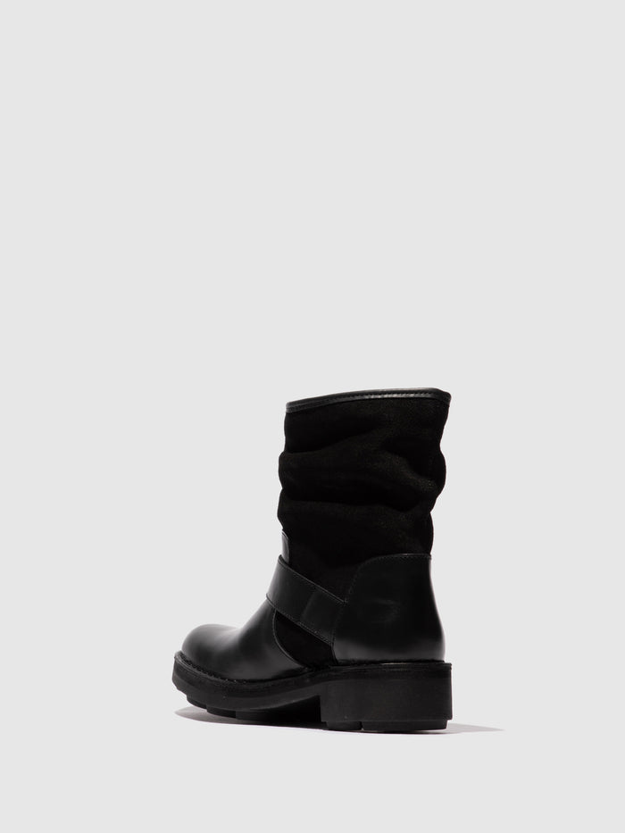 Flowfold Buckle Ankle Boots NALY141FLY BLACK