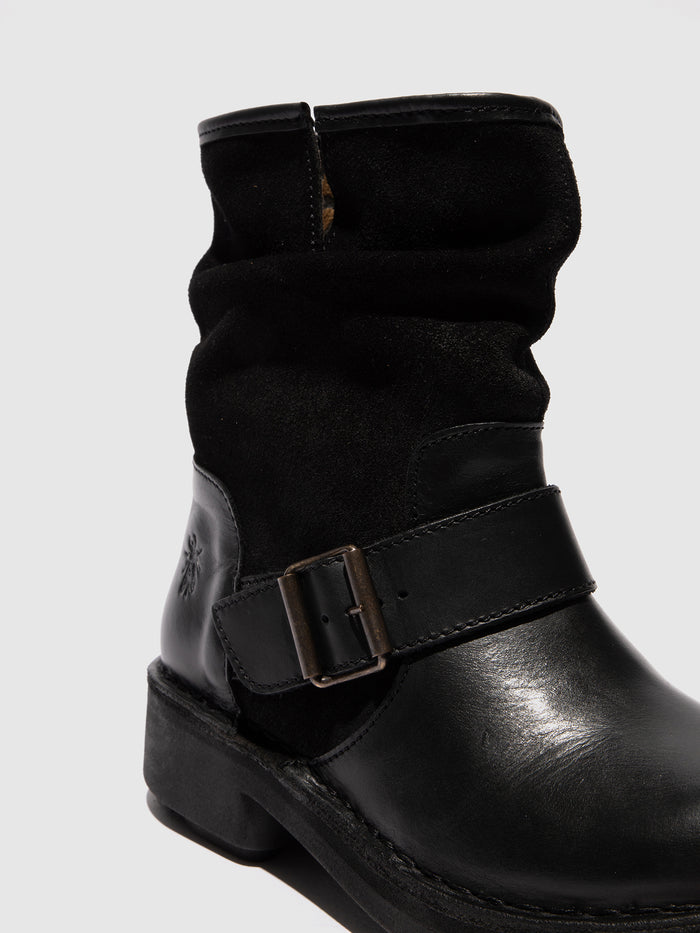 Flowfold Buckle Ankle Boots NALY141FLY BLACK
