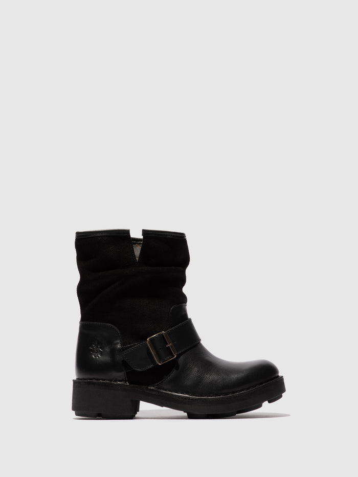 flowfold Buckle Ankle Boots NALY141FLY BLACK