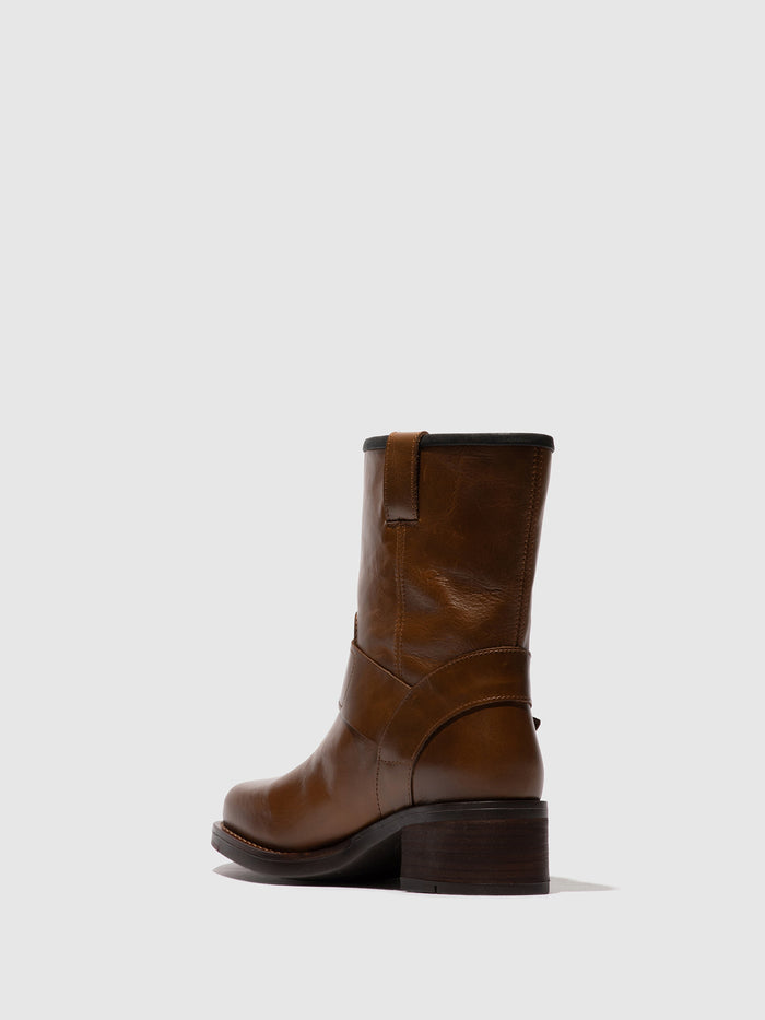 Flowfold Buckle Ankle Boots RALD345FLY CAMEL