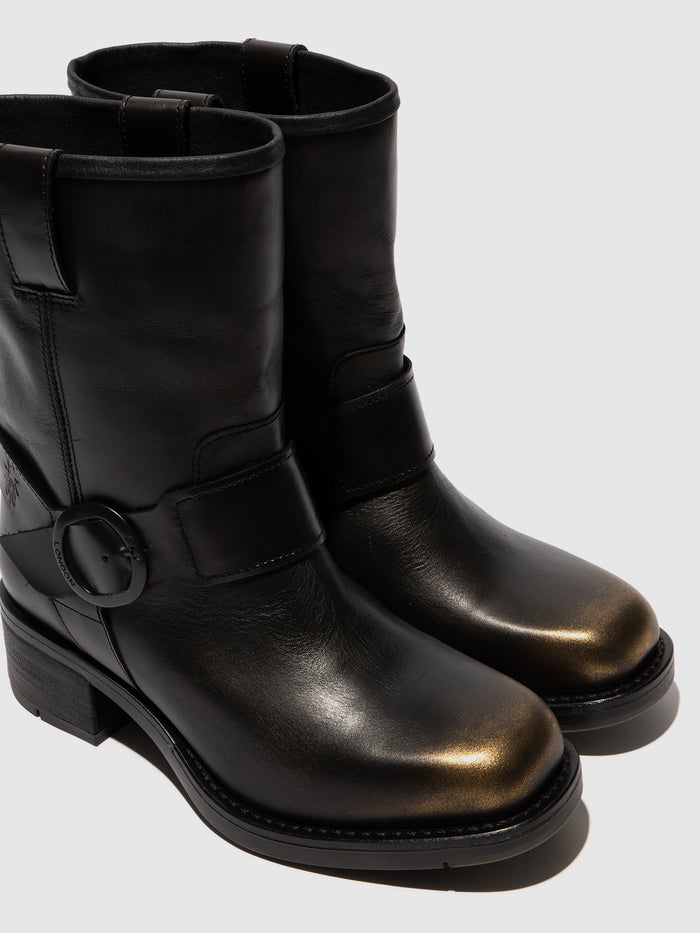 Flowfold Buckle Ankle Boots RALD345FLY GOLD