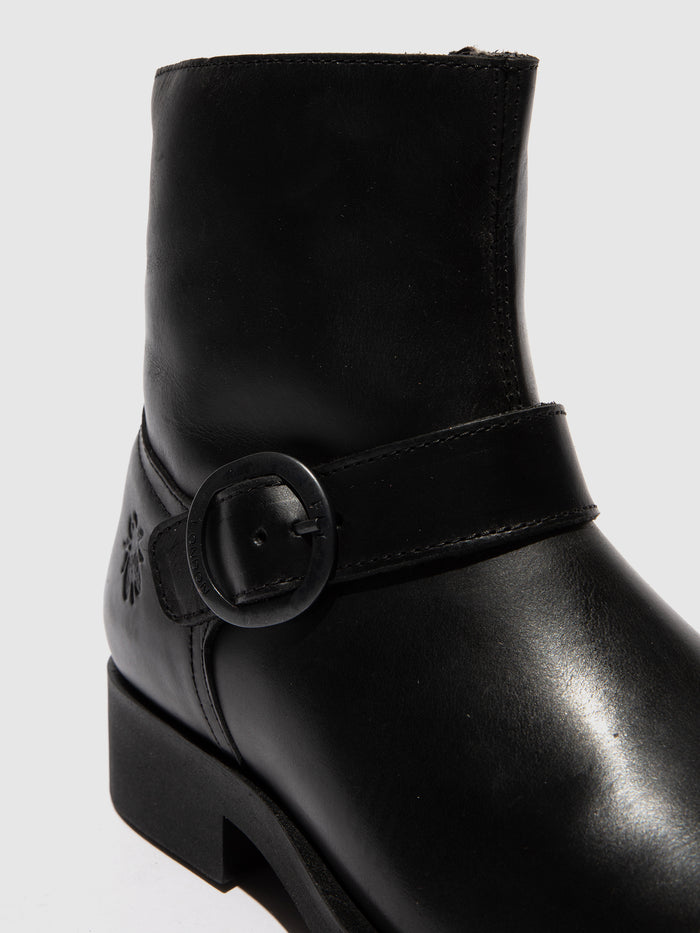 Flowfold Buckle Ankle Boots RIFU327FLY BLACK