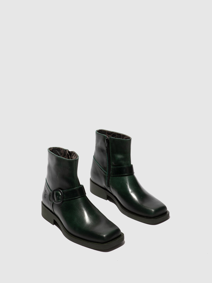 Flowfold Buckle Ankle Boots RIFU327FLY PETROL