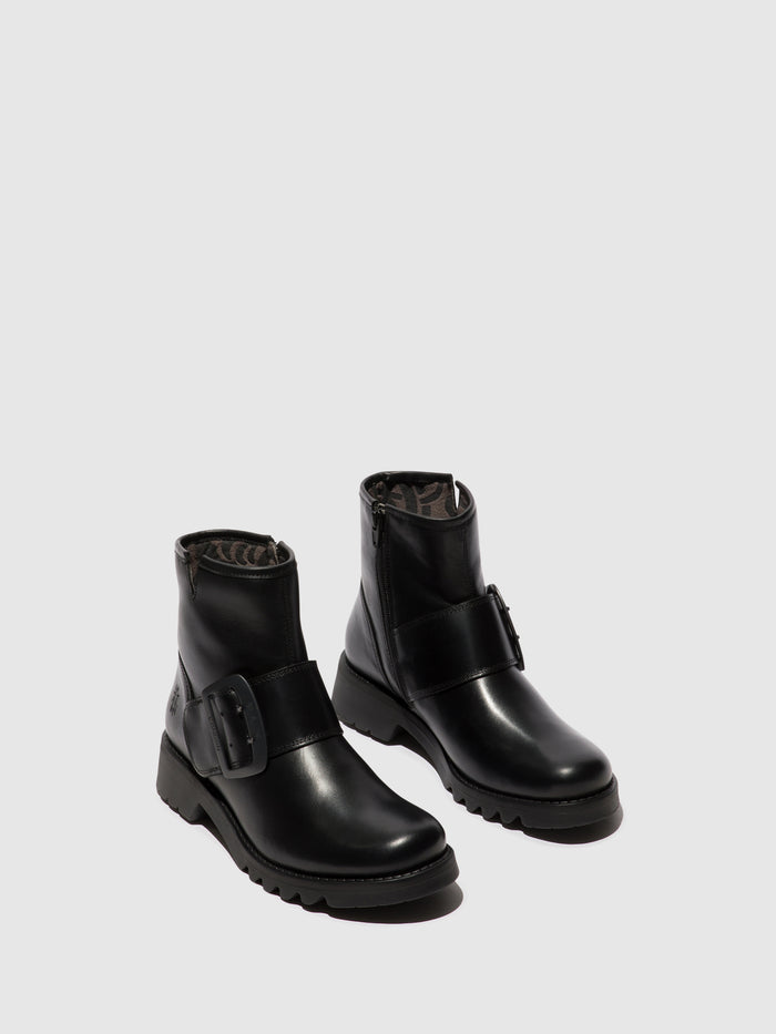 Flowfold Buckle Ankle Boots RILY991FLY BLACK