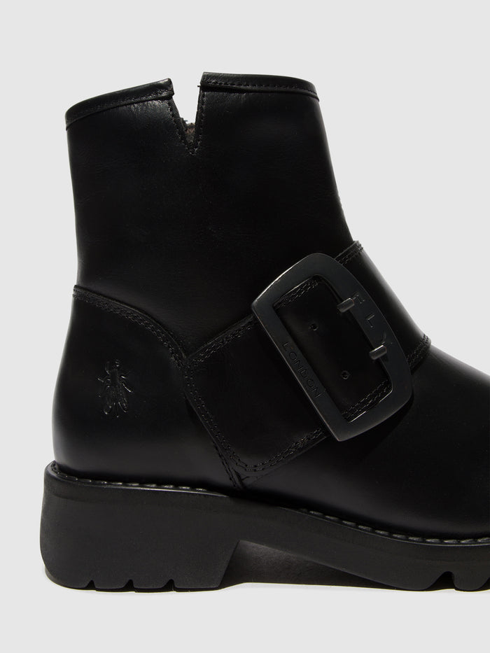 Flowfold Buckle Ankle Boots RILY991FLY BLACK