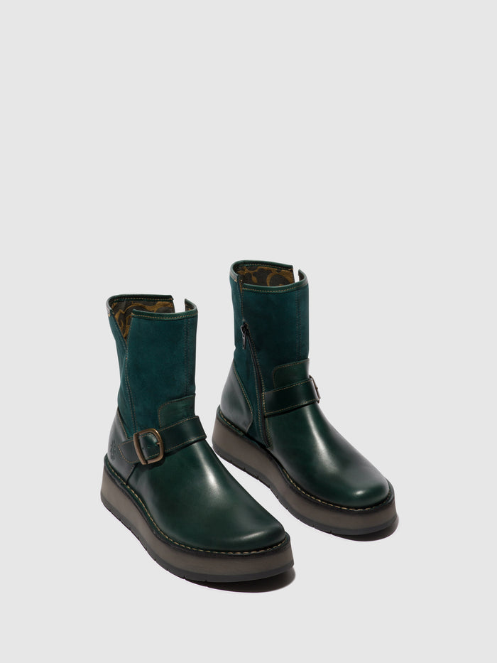 Flowfold Buckle Ankle Boots RUTH101FLY PETROL