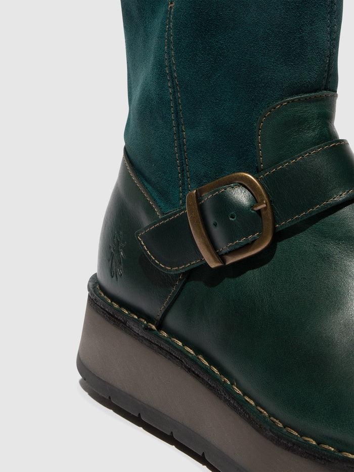 Flowfold Buckle Ankle Boots RUTH101FLY PETROL