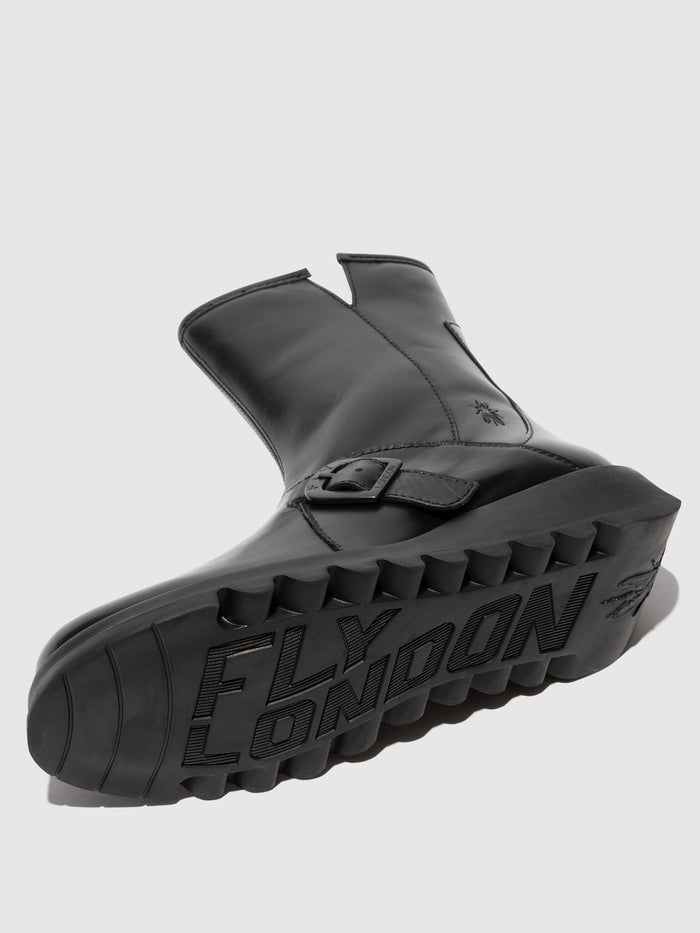 Flowfold Buckle Ankle Boots SABE013FLY BLACK