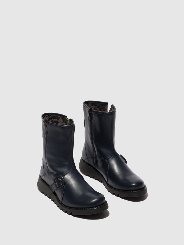 Flowfold Buckle Ankle Boots SABE013FLY NAVY
