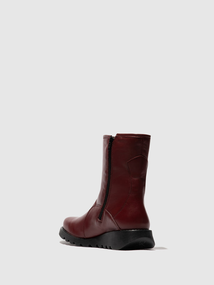 Flowfold Buckle Ankle Boots SABE013FLY WINE
