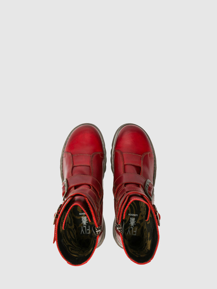 Flowfold Buckle Ankle Boots SCOP110FLY RED