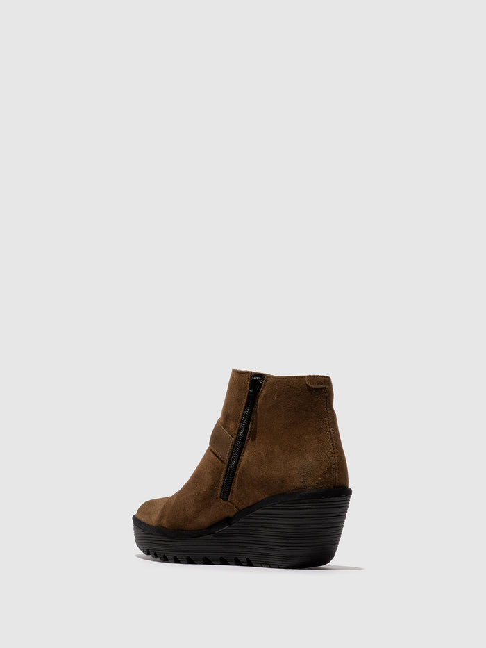 Flowfold Buckle Ankle Boots YORT597FLY ELEPHANT