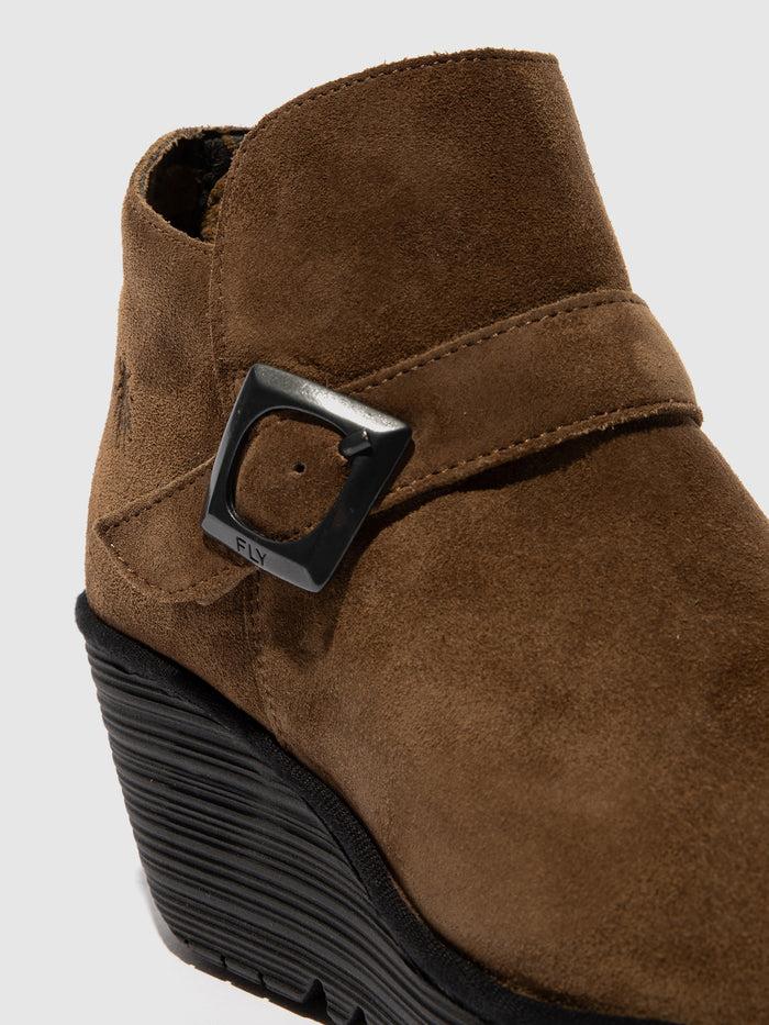 Flowfold Buckle Ankle Boots YORT597FLY ELEPHANT