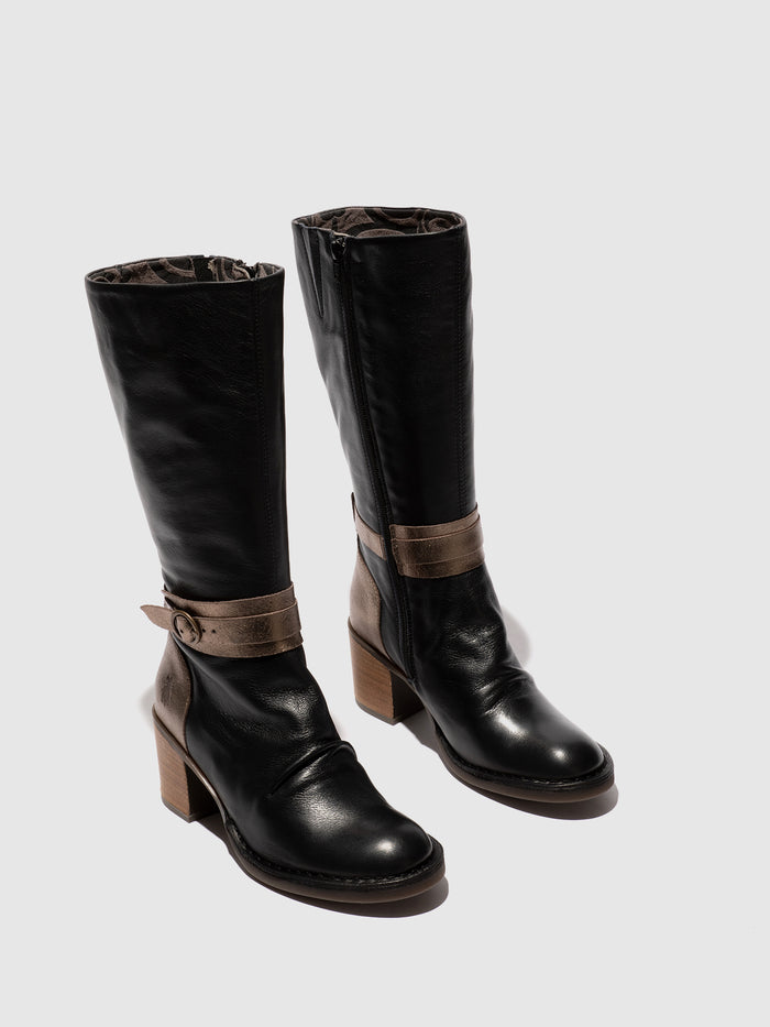 Flowfold Buckle Boots BEIF165FLY BLACK/DK GOLD