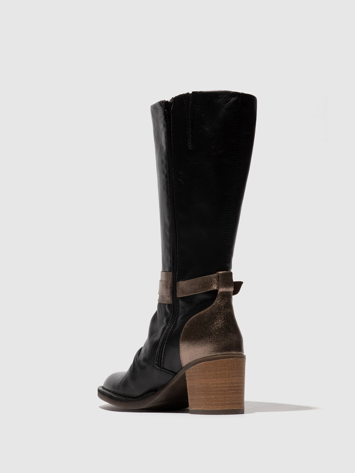 Flowfold Buckle Boots BEIF165FLY BLACK/DK GOLD