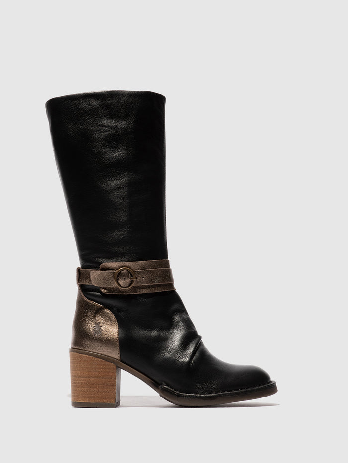 flowfold Buckle Boots BEIF165FLY BLACK/DK GOLD