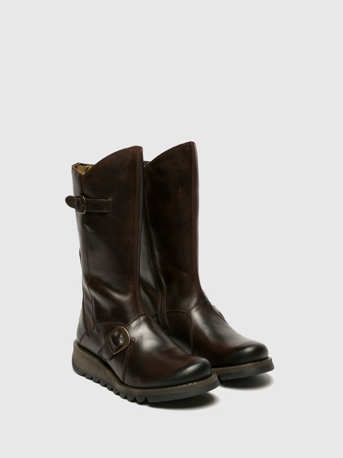 Flowfold Buckle Boots MES 2 DK BROWN