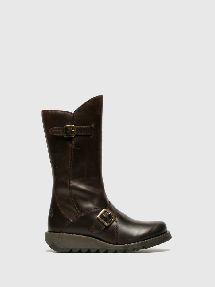 flowfold Buckle Boots MES 2 DK BROWN
