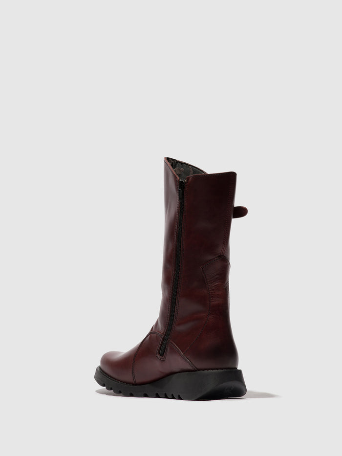 Flowfold Buckle Boots MES 2 WINE(BLACK SOLE)