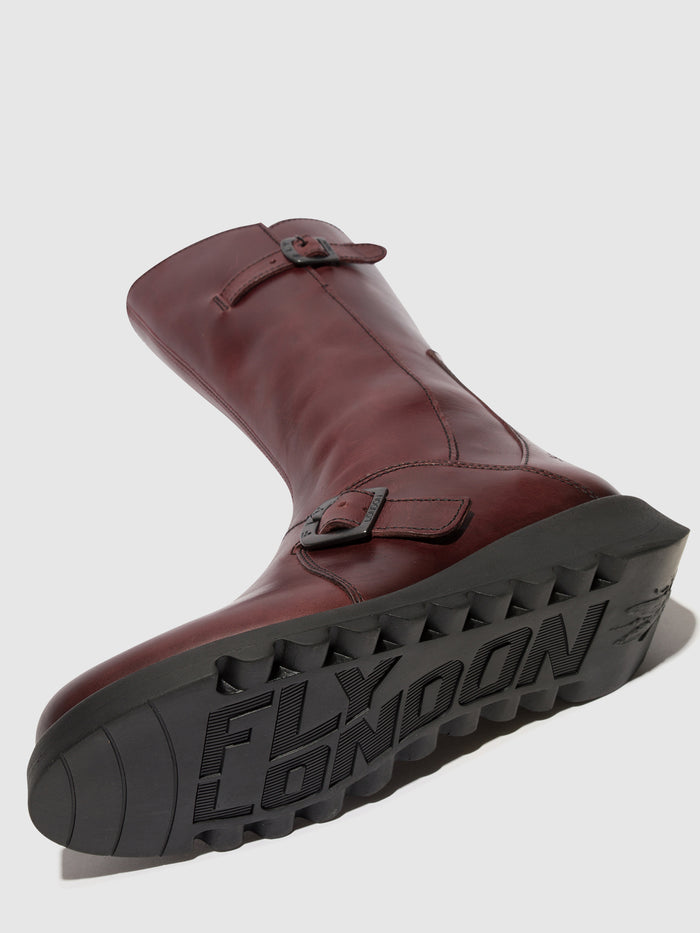 Flowfold Buckle Boots MES 2 WINE(BLACK SOLE)