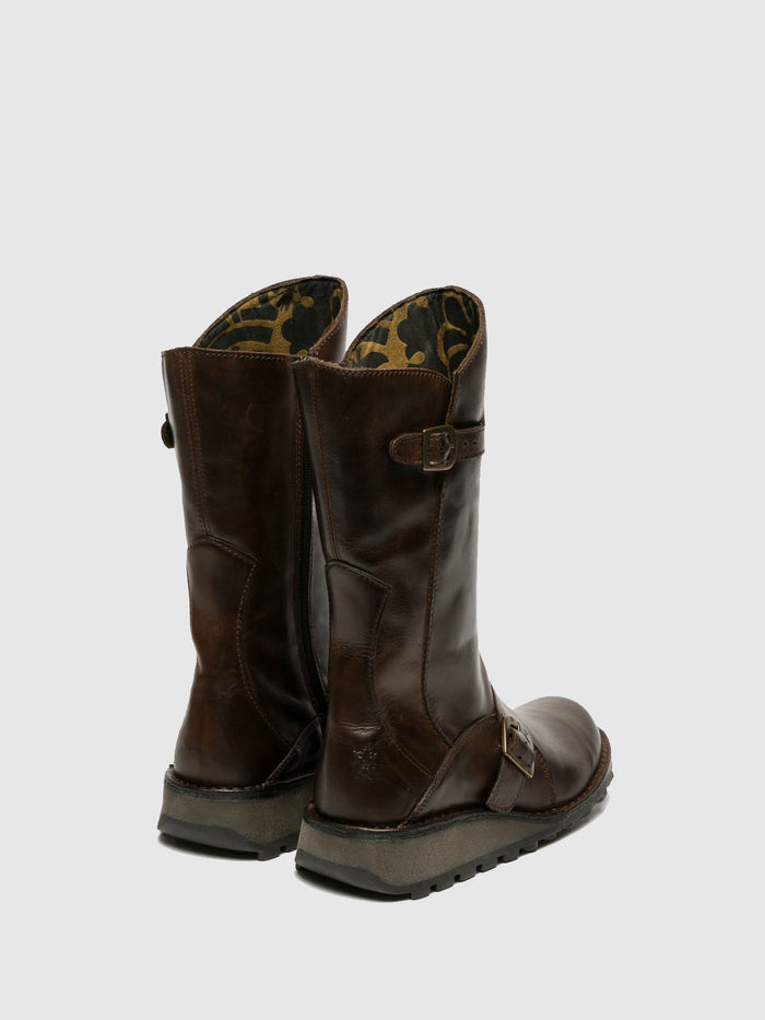 Flowfold Buckle Boots MES DK BROWN