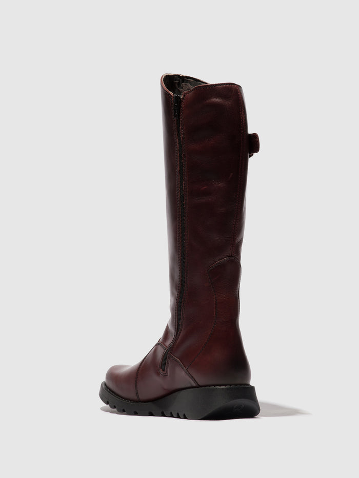 Flowfold Buckle Boots MOL 2 WINE(BLACK SOLE)