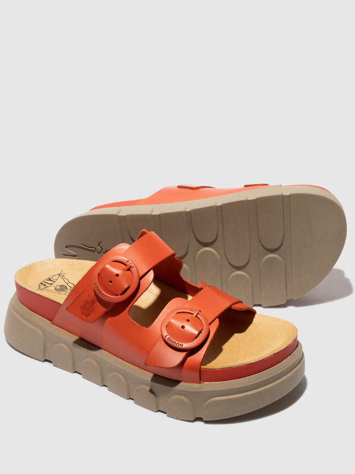 Flowfold Buckle Mules CIDE946FLY SCARLET