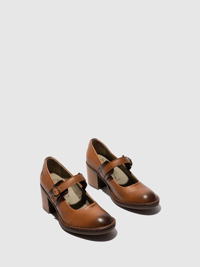 Flowfold Buckle Shoes BAGY164FLY COGNAC/DK BROWN