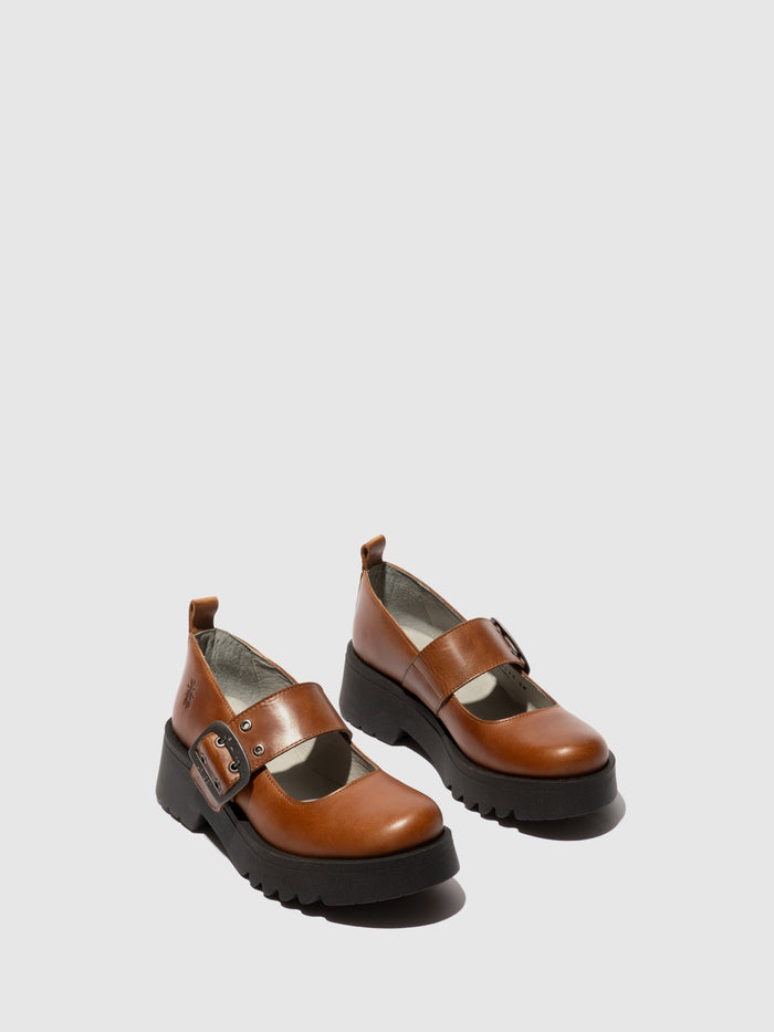 Flowfold Buckle Shoes MOCH126FLY MID. BROWN
