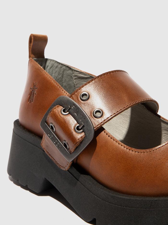 Flowfold Buckle Shoes MOCH126FLY MID. BROWN