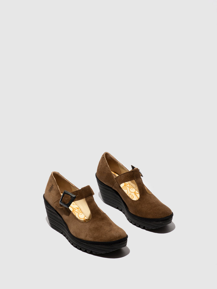 Flowfold Buckle Shoes YALD598FLY ELEPHANT