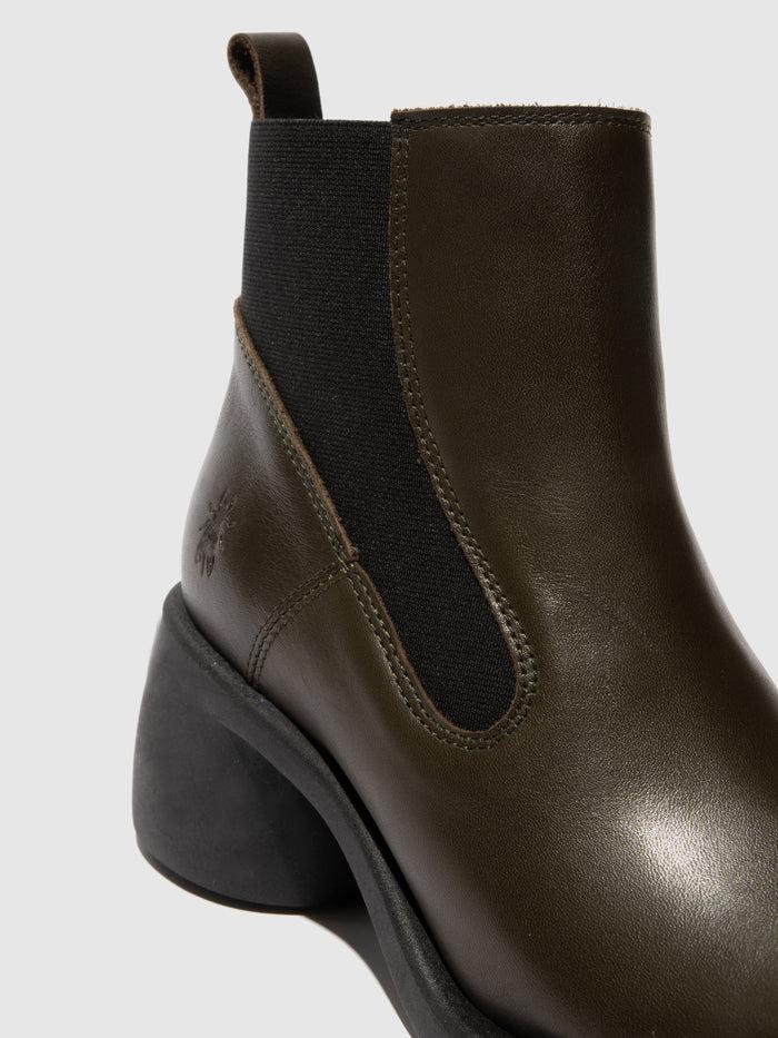 Flowfold Chelsea Ankle Boots HAGY149FLY MILITARY