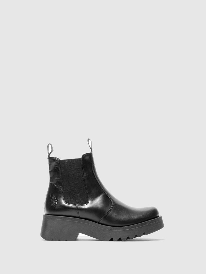 flowfold Chelsea Ankle Boots MEDI789FLY RUG BLACK