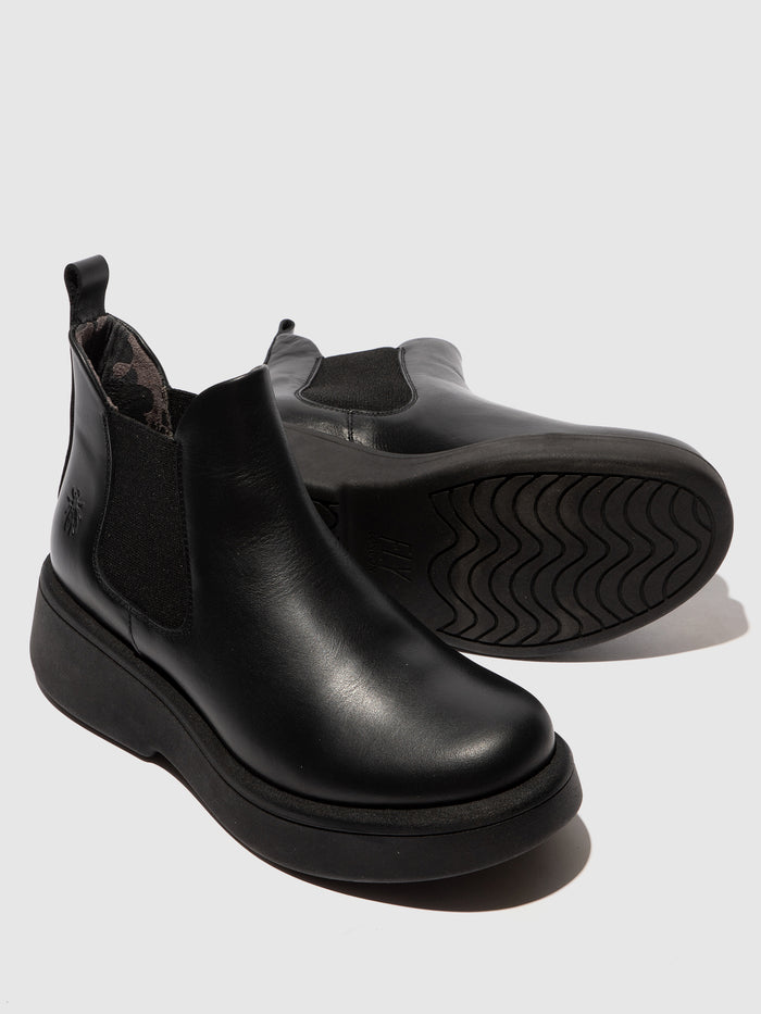 Flowfold Chelsea Ankle Boots MULK159FLY RUG BLACK