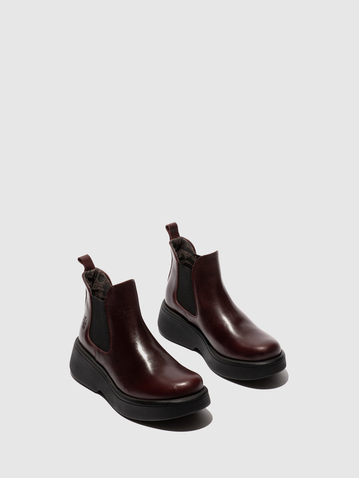 Flowfold Chelsea Ankle Boots MULK159FLY RUG WINE