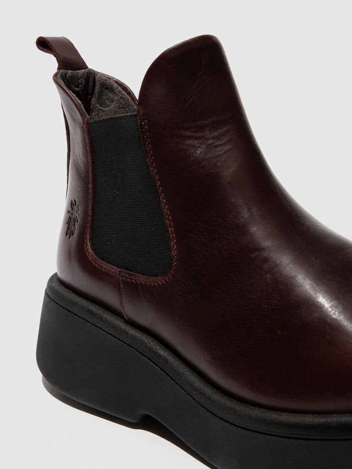 Flowfold Chelsea Ankle Boots MULK159FLY RUG WINE