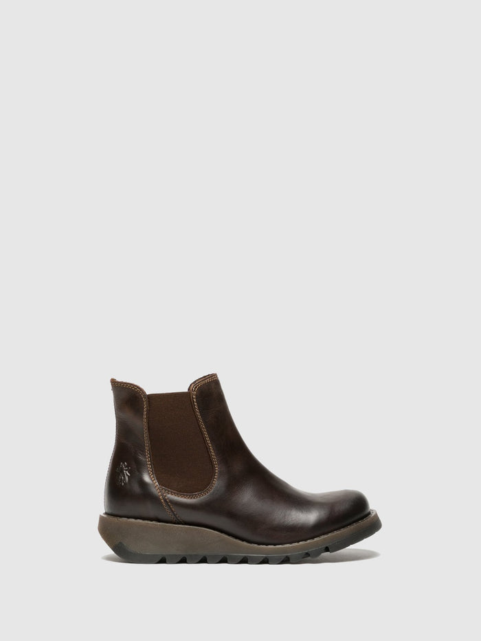 flowfold Chelsea Ankle Boots SALV DARK BROWN