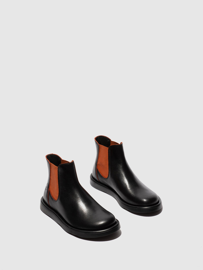 Flowfold Chelsea Ankle Boots TICH099FLY BLACK/RED