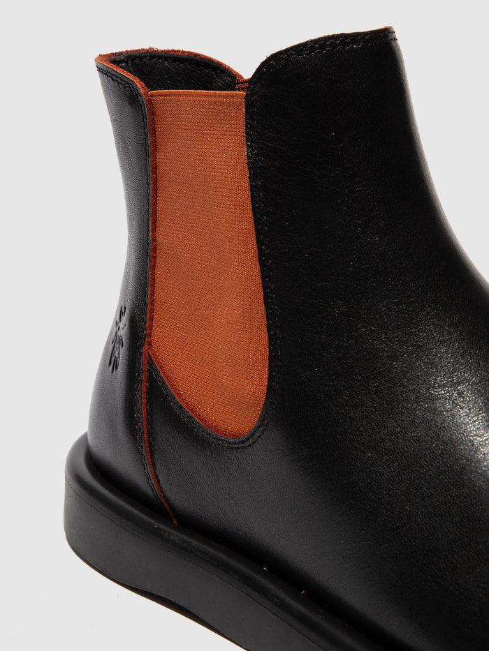 Flowfold Chelsea Ankle Boots TICH099FLY BLACK/RED
